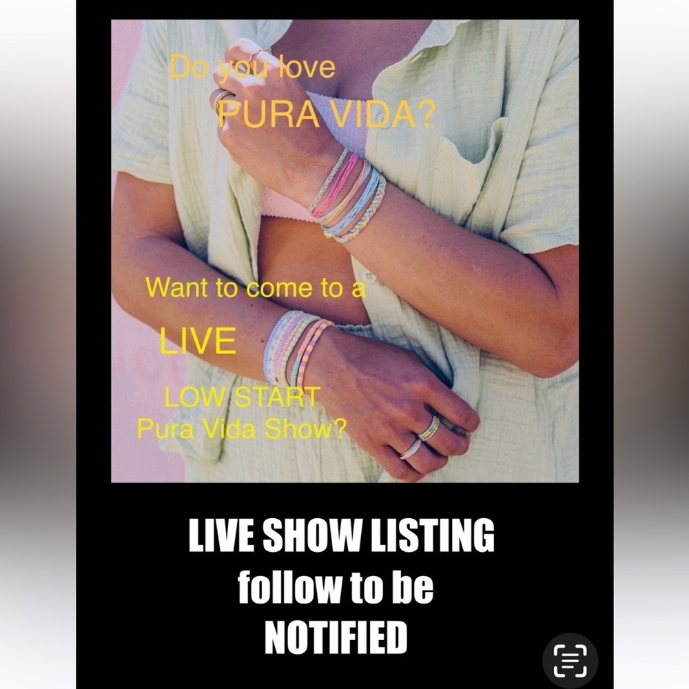 Like this listing to be Notified for a PURA VIDA only LOW START Live Show! ❤️❤️